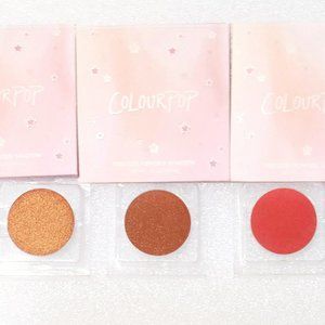 ColourPop Lot Set Pressed Powder Eyeshadow Single Refill Pan Orange Warm Red